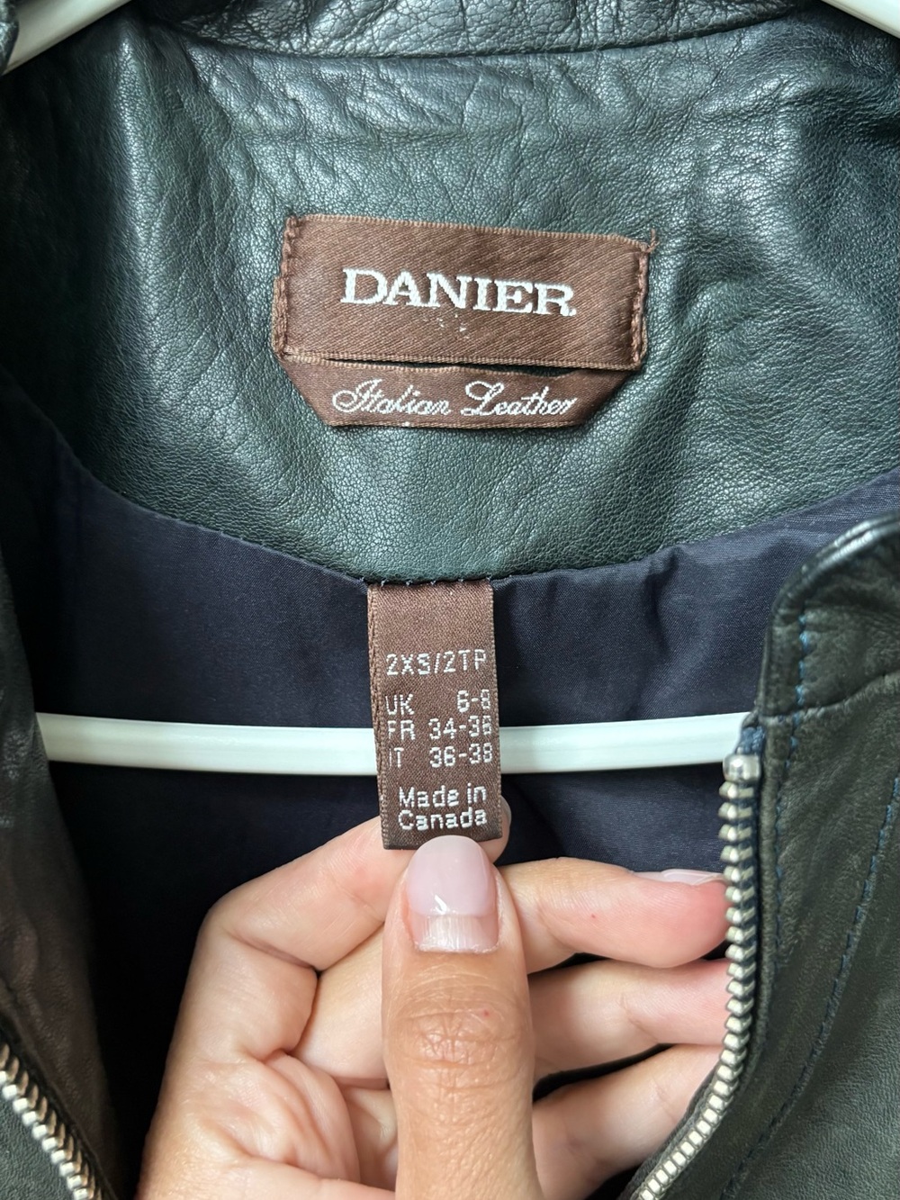 Danier Olive Leather Moto Jacket - Picture 4 of 4